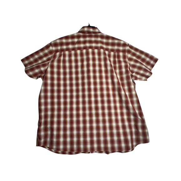 Carhartt Short Sleeve Red Plaid Button Down Work Shirt Mens 4XL XXXXL Relaxed Fi - Picture 3 of 5
